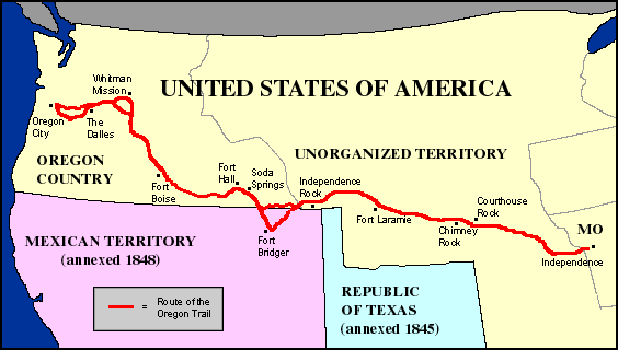 The Oregon Trail: 1843 Map